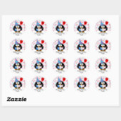 Schattig Kind 1e Verjaardag Pinguïn Ronde Sticker (Vel)