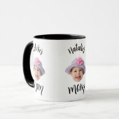 Schattig Kind Babyface Foto Kind Naam Moeder Mok (Voorkant links)