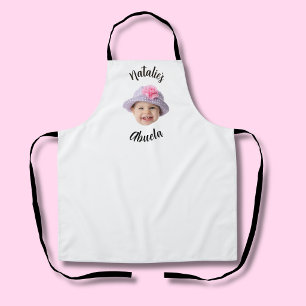 Schattig Kind Babygezicht Foto Kind Naam Abuela Schort