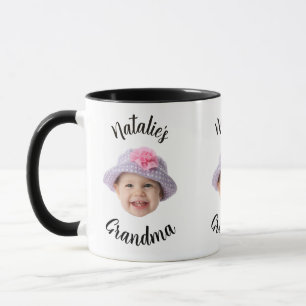Schattig Kind Babygezicht Foto Kind Naam Oma Mok