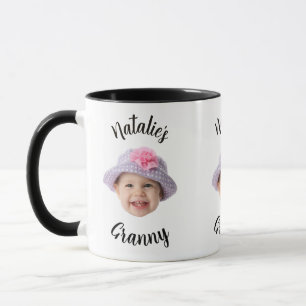 Schattig Kind Babygezicht Foto Kind Naam Oma Mok