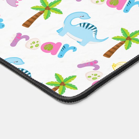 Schattig kind dinosaurus brullen bureaumat (Hoek)