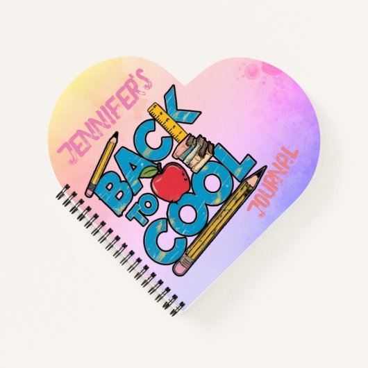 Schattig kind gaat weer naar school notitieboek (Voorkant)