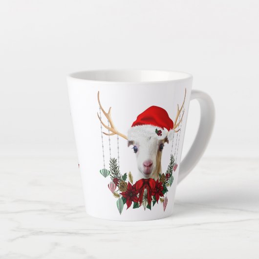 Schattig Kind kerstmis LaMancha Goat Latte Mok (Rechterhoek)