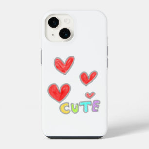 Schattig Kind Met Ballon Minimalistische Illustrat iPhone 14 Hoesje