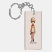 Schattig Kind Zombie - Schattige Halloween Sleutelhanger (Voorkant Links)