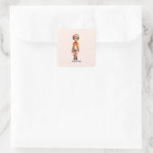 Schattig Kind Zombie - Schattige Halloween Vierkante Sticker (Tas)
