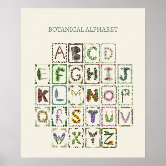 Schattig kinder abc alfabet letters kinderkamer De Poster (Voorkant)