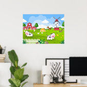 schattig kinder Boerderij Poster (Thuiskantoor)