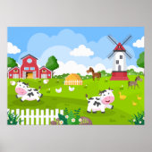 schattig kinder Boerderij Poster (Voorkant)