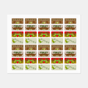 Schattig Kinder Dinosaur Day Care School Kleding L Labels