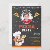 Schattig Kinder foto Chalkboard Pizza Verjaardagsf Kaart (Voorkant)