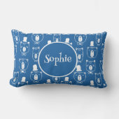 Schattig Kinder Gentleman Beer in Pet Blauw Kussen (Voorkant)