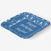 Schattig Kinder Gentleman Beer in Pet Blauw Papieren Bordje (Gebogen)