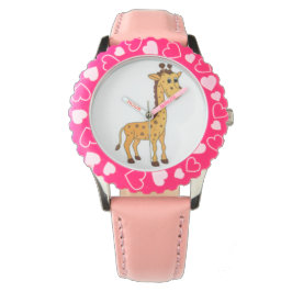 Schattig Kinder Giraffe ontwerp Horloge