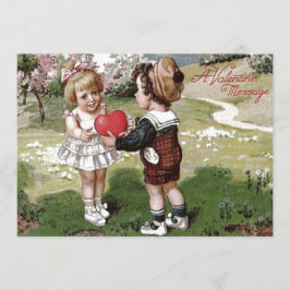 Schattig Kinder Koppel Hart Trouwkaart Kaart