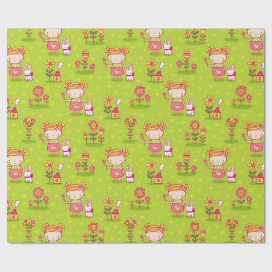 Schattig Kinder patroon Cadeaupapier (Vlak)