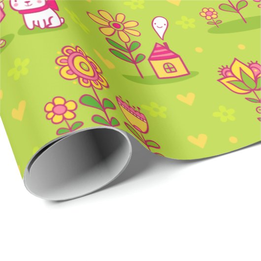 Schattig Kinder patroon Cadeaupapier (Rol Hoek)