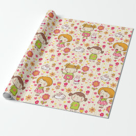 Schattig Kinder patroon Cadeaupapier