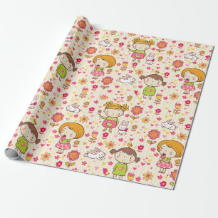 Schattig Kinder patroon Cadeaupapier