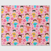 Schattig Kinder patroon Cadeaupapier (Vlak)