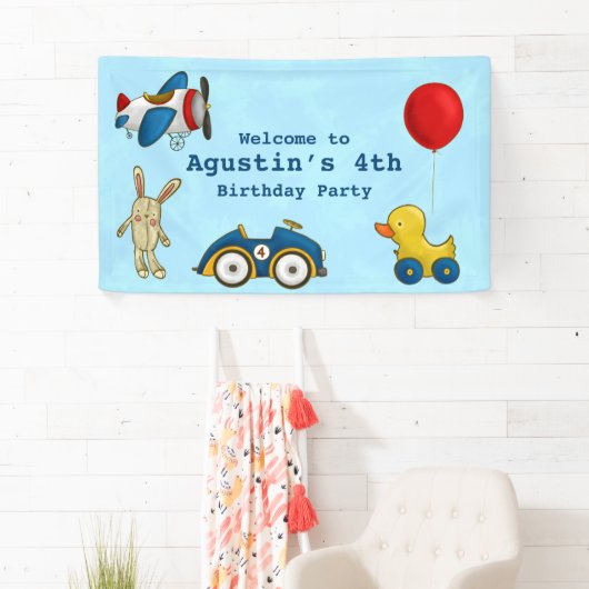 Schattig Kinder speelgoed verjaardagsfeestje Spandoek (Insitu)