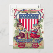 Schattig Kinderen Amerikaans Schild Kanon Briefkaart (Voorkant / Achterkant)