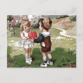 Schattig Kinderen Paar Hart Daisy Briefkaart (Voorkant)