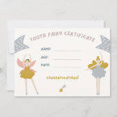 Schattig Kinderen Tand Fairy Certificaat Kaart (Voorkant)