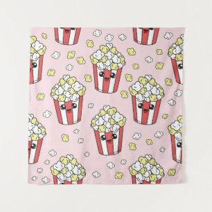Schattig kinderpatroon Kleurrijke popcorn op de ab Wandkleed