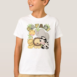 schattig kindershirt met safari-oerwouden t-shirt