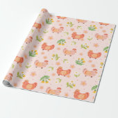 Schattig Kip Cadeaupapier (Uitgerold)