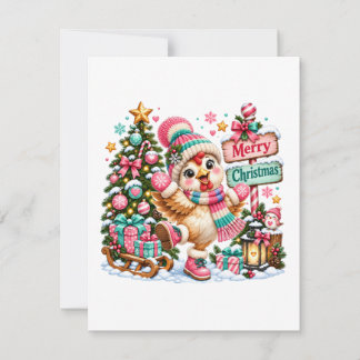 Schattig Kip Fijne Kerstdagen Bedankkaart