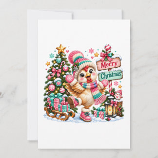 Schattig Kip Fijne Kerstdagen Notitiekaartje