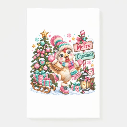 Schattig Kip Fijne Kerstdagen Post-it® Notes (Voorkant)