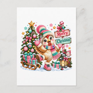 Schattig Kip Fijne Kerstdagen Uitnodiging Briefkaart