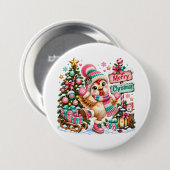 Schattig Kip Fijne Kerstmis Ronde Button 7,6 Cm (Voorkant /achterkant)