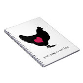 Schattig Kip met Roze Hart Notitieboek (Rechterzijde)