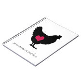 Schattig Kip met Roze Hart Notitieboek (Linkerzijde)