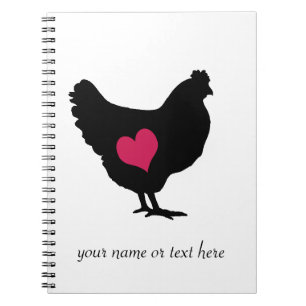 Schattig Kip met Roze Hart Notitieboek