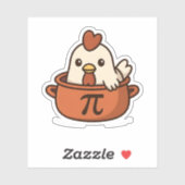 Schattig Kip Pot Pi Wiskunde Puns Cartoon Grappig Sticker (Vel)