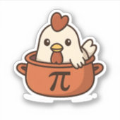Schattig Kip Pot Pi Wiskunde Puns Cartoon Grappig Sticker (Voorkant)
