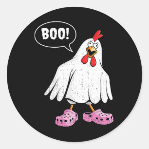 Schattig Kippen Boo Met Roze Schoenen Funny Hallow Ronde Sticker