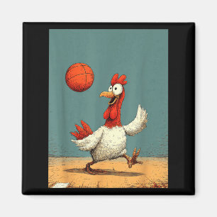 Schattig Kippen Sport Grappig Basketbal Design Magneet