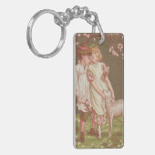 Schattig kitscherig vintage Valentijnsdag, kindere Sleutelhanger (Voorkant Links)