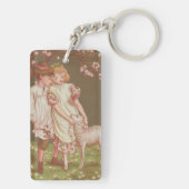 Schattig kitscherig vintage Valentijnsdag, kindere Sleutelhanger (achterkant)