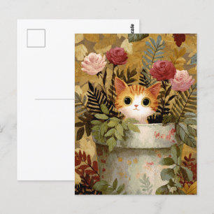 Schattig Kitten dat uit een Pot kijkt Briefkaart
