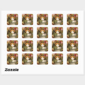 Schattig Kitten dat uit een Pot kijkt Vierkante Sticker (Vel)