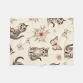 Schattig Kitten en Vlinders Fleece Deken (Voorkant (Horizontaal))