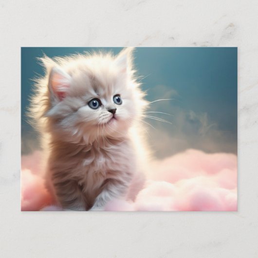Schattig kitten feestdagenkaart (Voorkant)